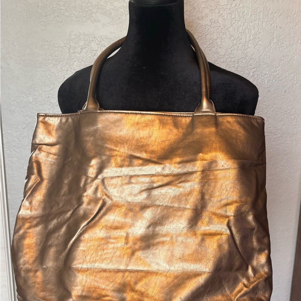 Neiman Marcus Vintage Gold Tote Bag with Luxurious Metallic Finish